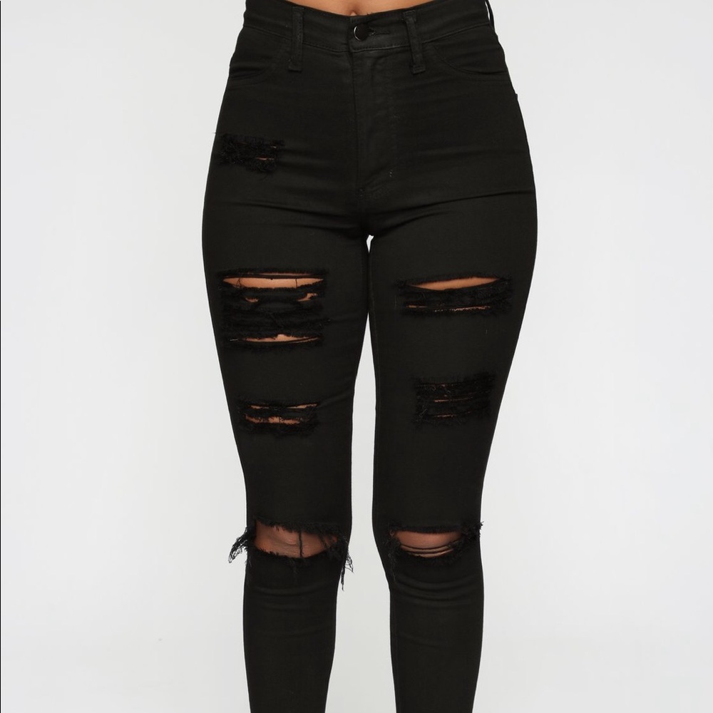 Fashion Nova High rise black Jeans size 9